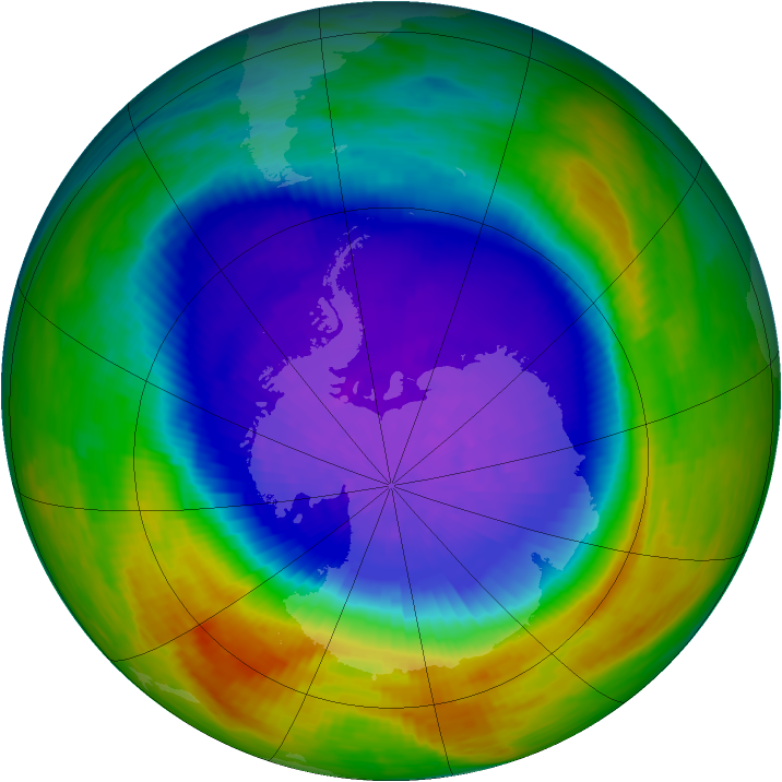 Antarctic ozone map for 13 October 1994